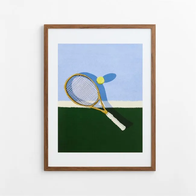 Blue Match Ready Walnut Framed Wall Art Print 30" x 40" by Venus Williams