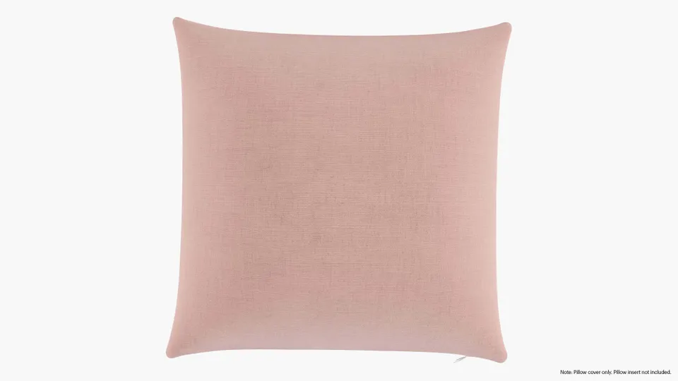 Throw Pillow Cover 22", Blush Everyday Linen, 22" x 22"