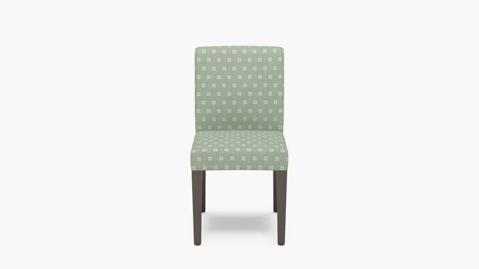 Signature Dining Chair, Soft Sage Meadow Check, Espresso Square Tapered Leg