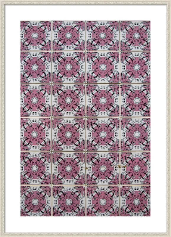 Pink and White Tiles in Lisbon by Sivan Askayo for Artfully Walls