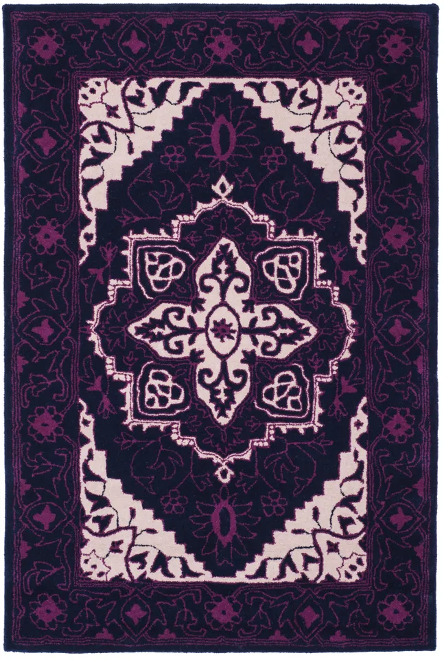 Arlo Home Hand Tufted Area Rug, BLG597A, Purple/Ivory,  4' X 6'
