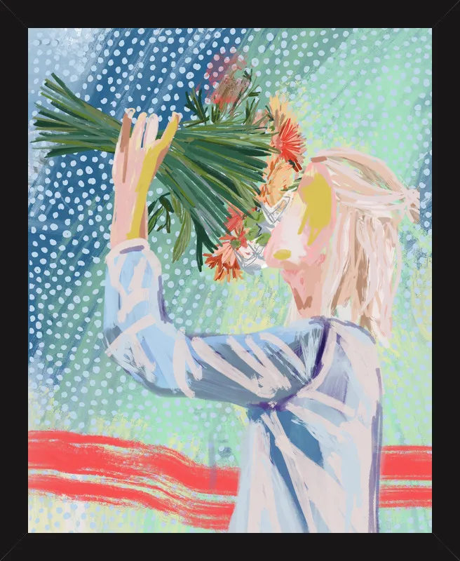 I like to stop and smell the roses  by Jamie Corley for Artfully Walls