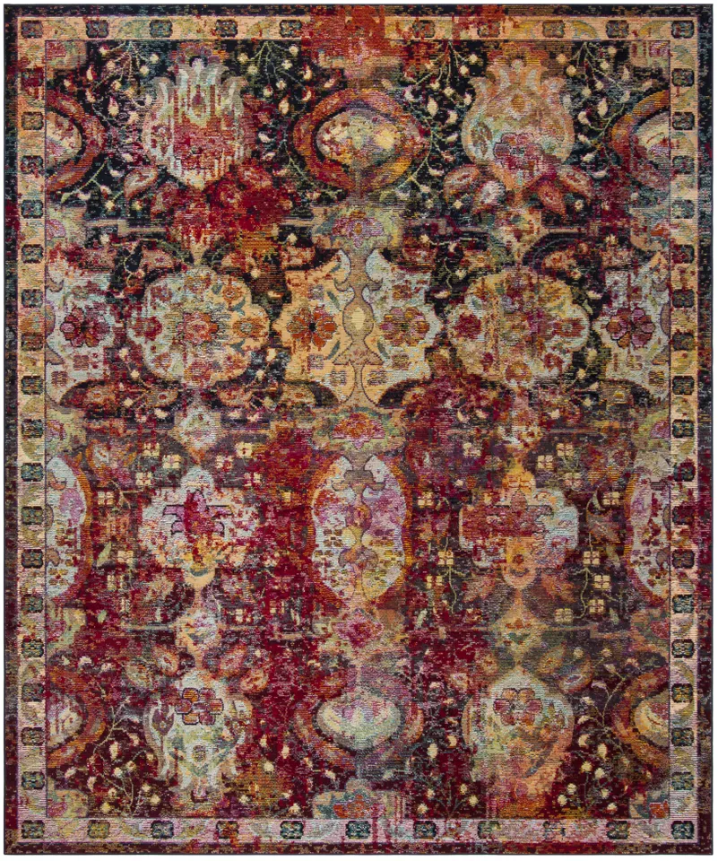 Arlo Home Woven Area Rug, CRS505F, Navy/Orange,  9' X 12'