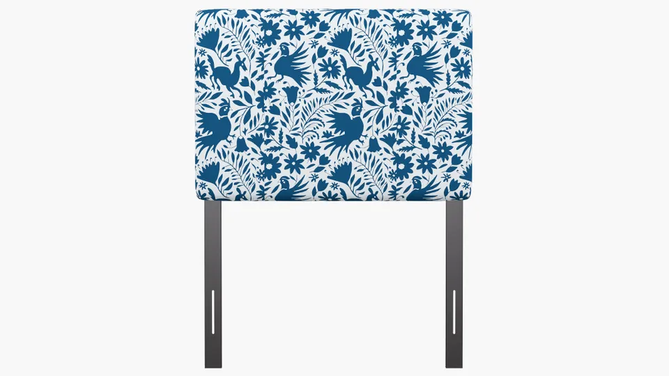 Square Back Headboard, Cerulean Frida, Twin