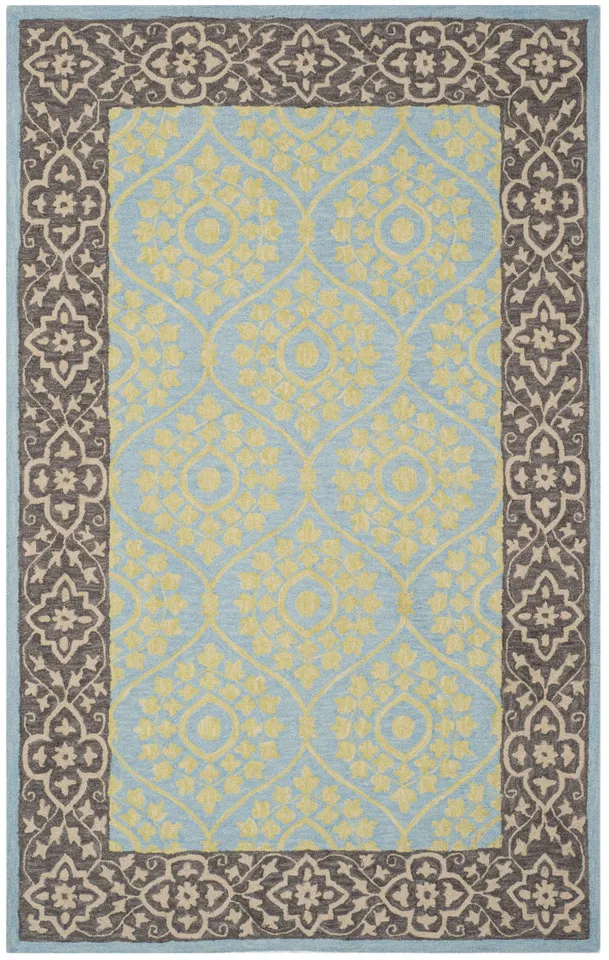 Arlo Home Hand Hooked Area Rug, SZN104A, Chocolate/Yellow,  5' X 8'