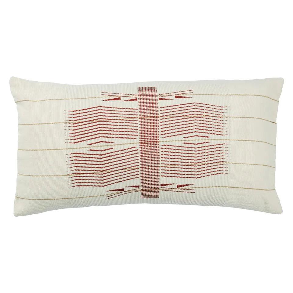 Design (US) Red Cream 12"X24" Pillow