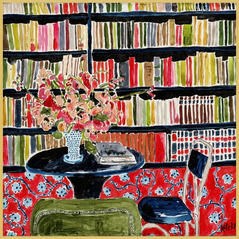 Books with Flowers by Kate Lewis for Artfully Walls