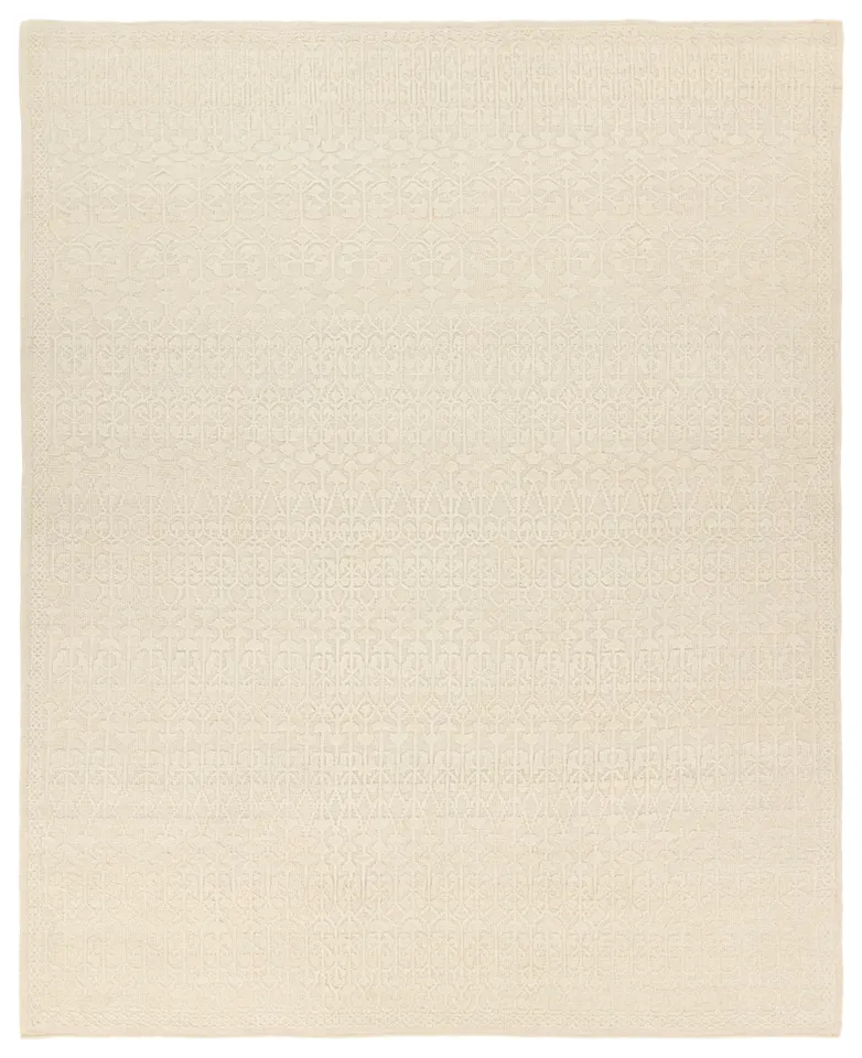 Araminte Hand Knotted Trellis Cream Area Rug (9'X12')