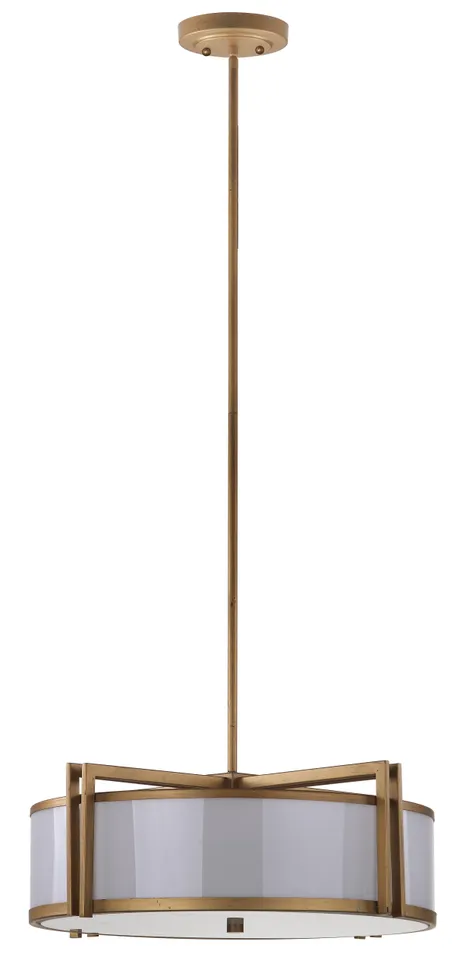 Orb 5 Light 21 Inch Diameter Drum Adjustable Pendant Light - Antique Gold