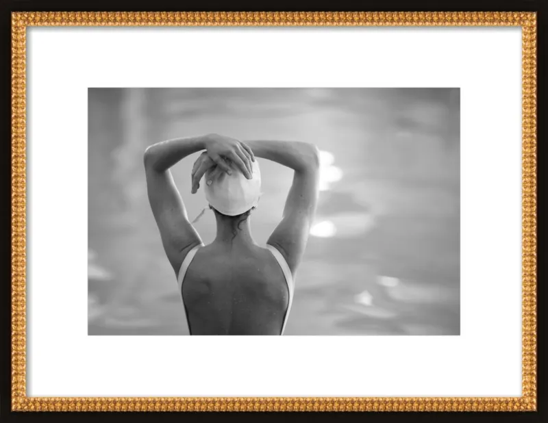 Woman Swimmer in a White Cap by Lucy Snowe for Artfully Walls