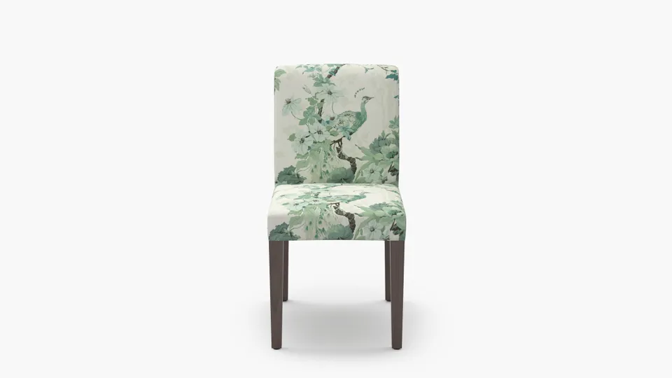 Signature Dining Chair, Jade Peacock Park, Espresso Square Tapered Leg