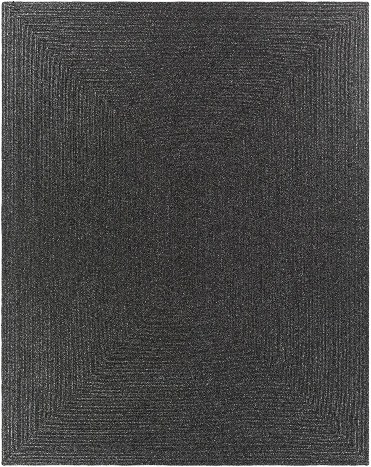 Chesapeake Bay Black Outdoor 7'6" x 9'5" Machine Woven Rug