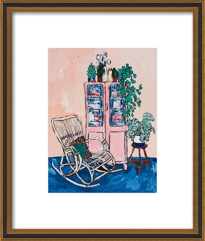 Rocking Chair In Pink Interior by Lara Lee Meintjes for Artfully Walls