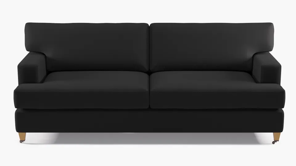 Classic Sofa, Raven Everyday Linen, Natural with Antique Brass Caster