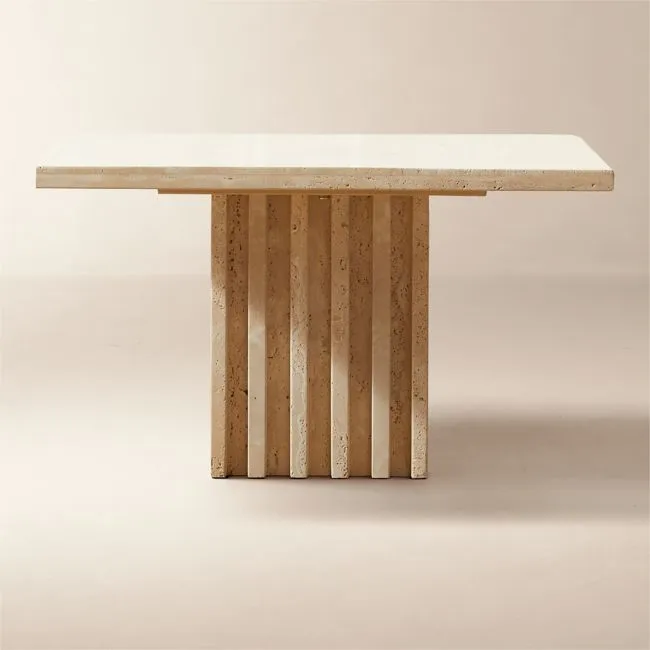 Carve Travertine Small Cocktail Table