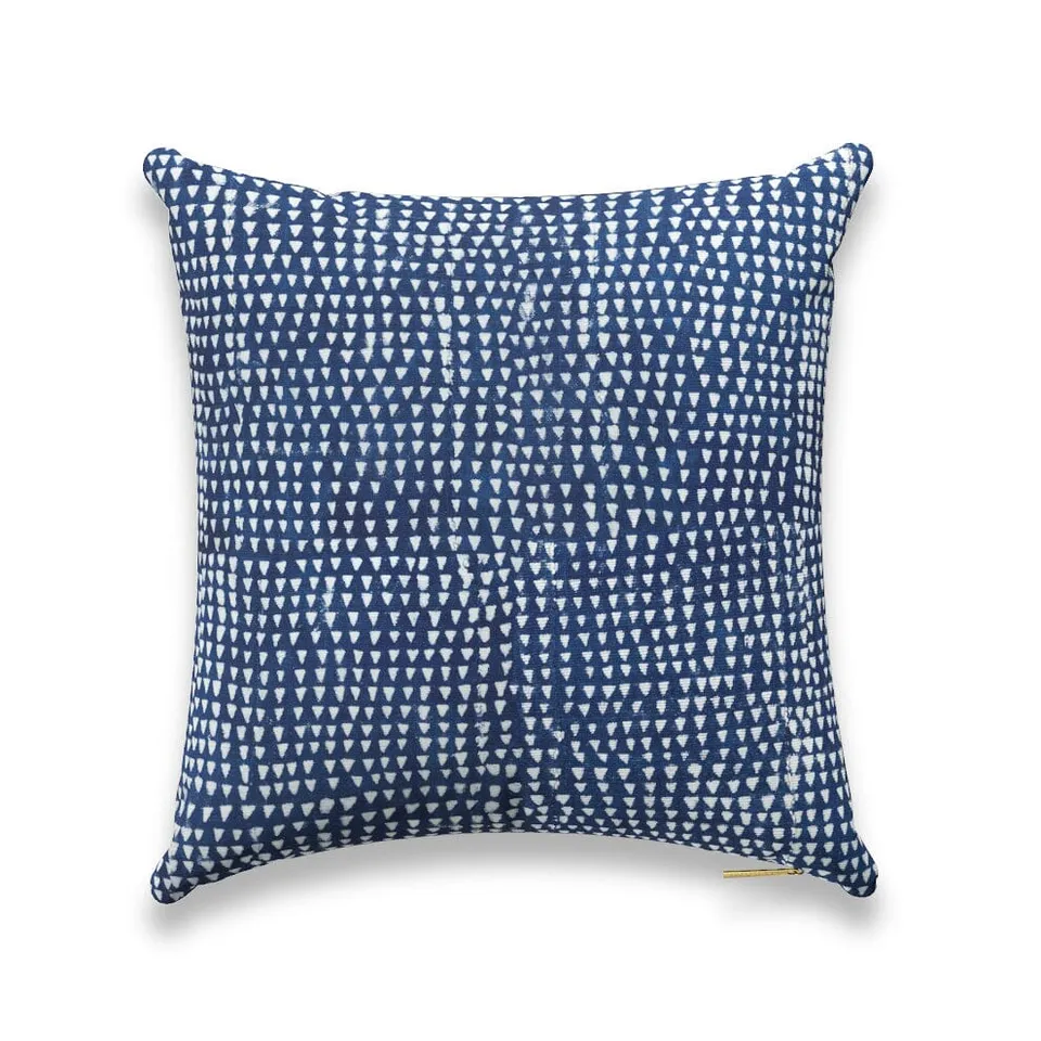 Arrows Indigo Pillow by St. Frank | Blue | 20" W x 20" H | Cotton/Linen