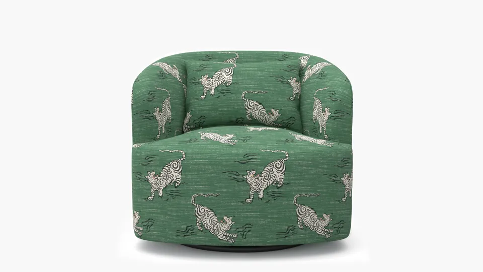 Deco Swivel Chair, Emerald Tigresse