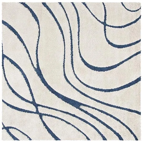 Coastal Shag Abstract Wave Area Rug