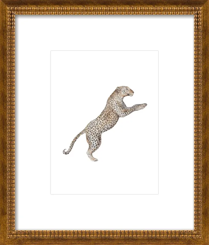 Leaping Leopard Watercolor by Lauren Rogoff for Artfully Walls