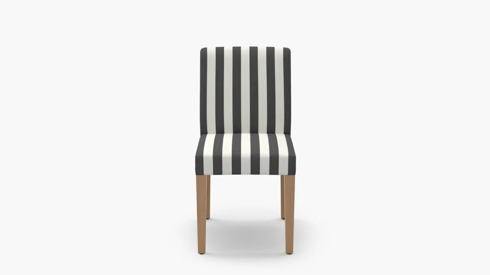 Signature Dining Chair, Ink Cabana Stripe, Natural Square Tapered Leg