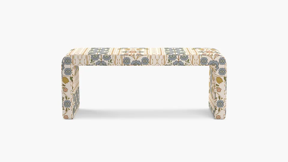 Waterfall Bench, Colonial Blue Floriline