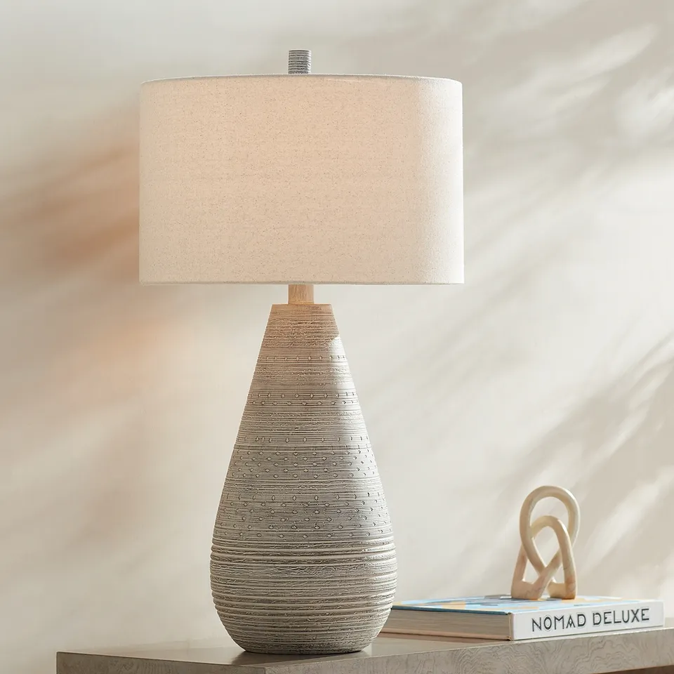 Possini Euro Julio 30" High Natural Gray Modern Vase Table Lamp