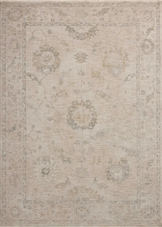 Chris Loves Julia x Loloi Louisa Oatmeal / Slate 5'-3" x 5'-3" Round