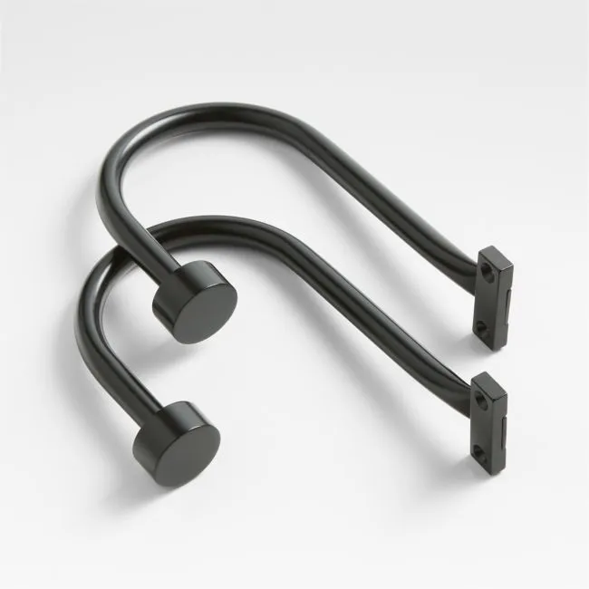 Black Window Curtain Tiebacks, Set of 2