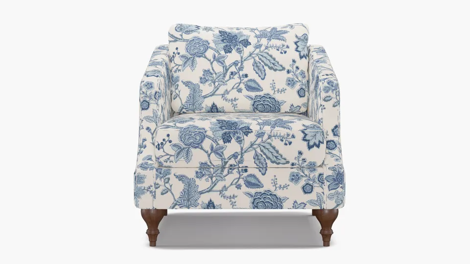 Slope Arm Chair, Delft La Vendee, Walnut Turned Wood Leg