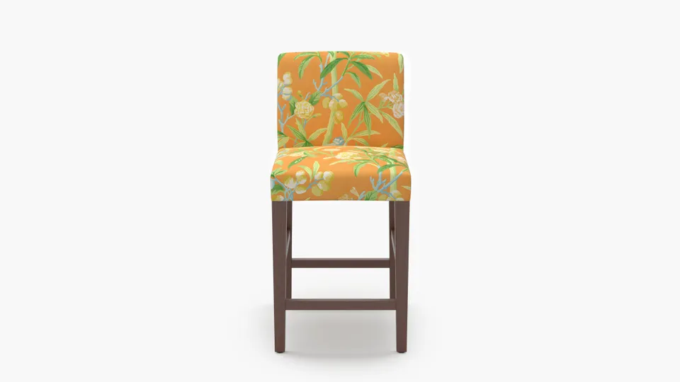 Signature Dining Counter Stool, Mandarin Lanai, Walnut Square Tapered Leg