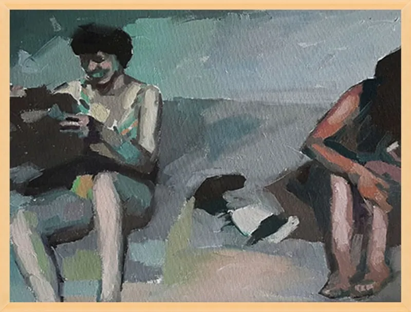 Girls at the beach by Mary Sinner for Artfully Walls