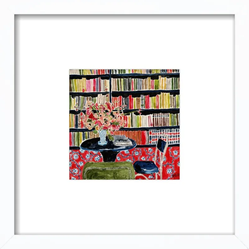 Books with Flowers by Kate Lewis for Artfully Walls