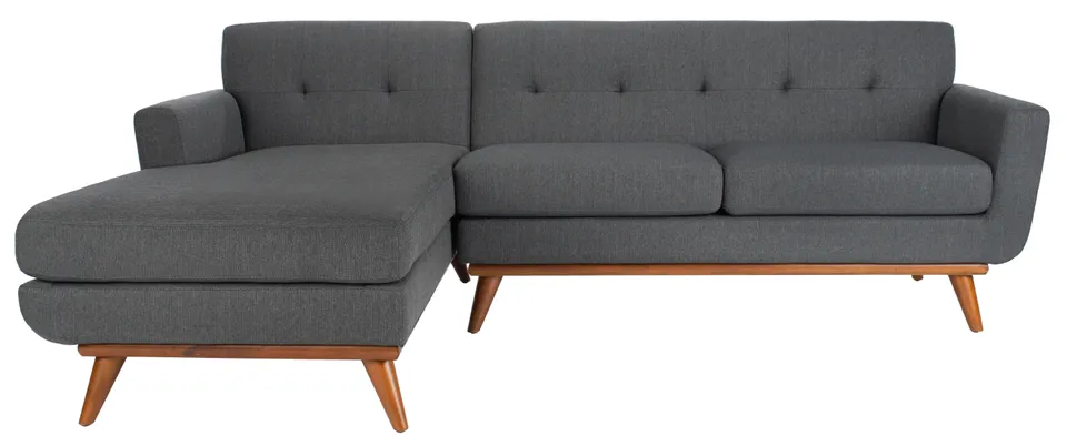 Nicolettie Linen Sectional Sofa - Slate / Grey