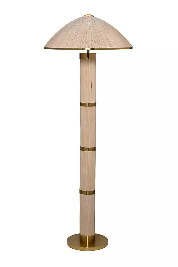 Seychelles Bleached Rattan Floor Lamp