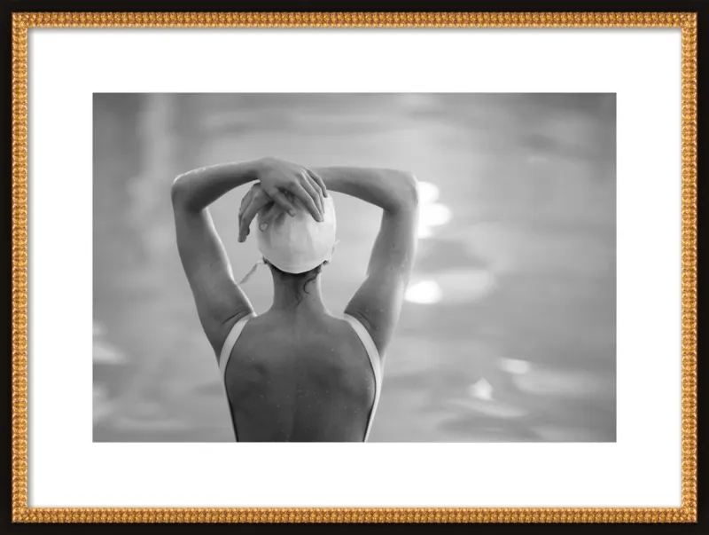 Woman Swimmer in a White Cap by Lucy Snowe for Artfully Walls