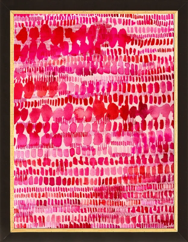 Pink and Red Watercolor Patterns Wall Art  by Paula Mills for Artfully Walls