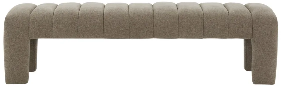 Bellisima Channel Tufted Bench - Brown