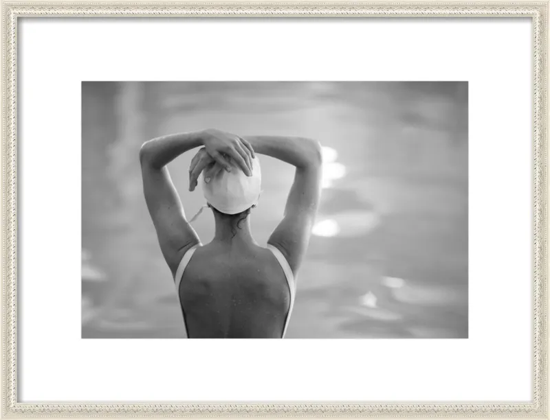 Woman Swimmer in a White Cap by Lucy Snowe for Artfully Walls