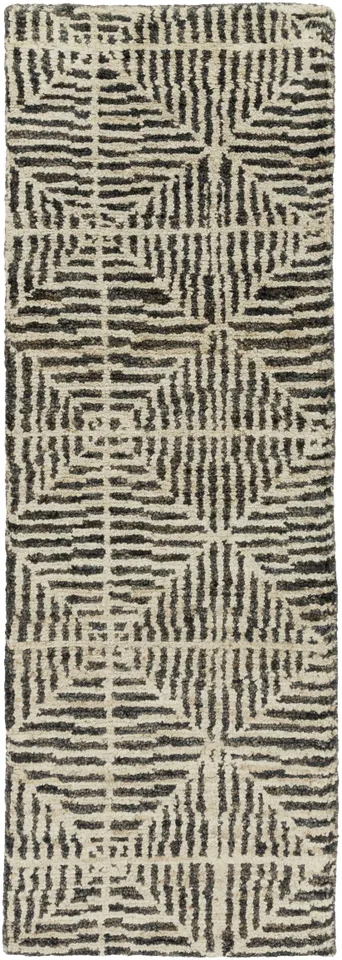Bjorn Beige Indoor 2'6" x 8' Handmade Rug