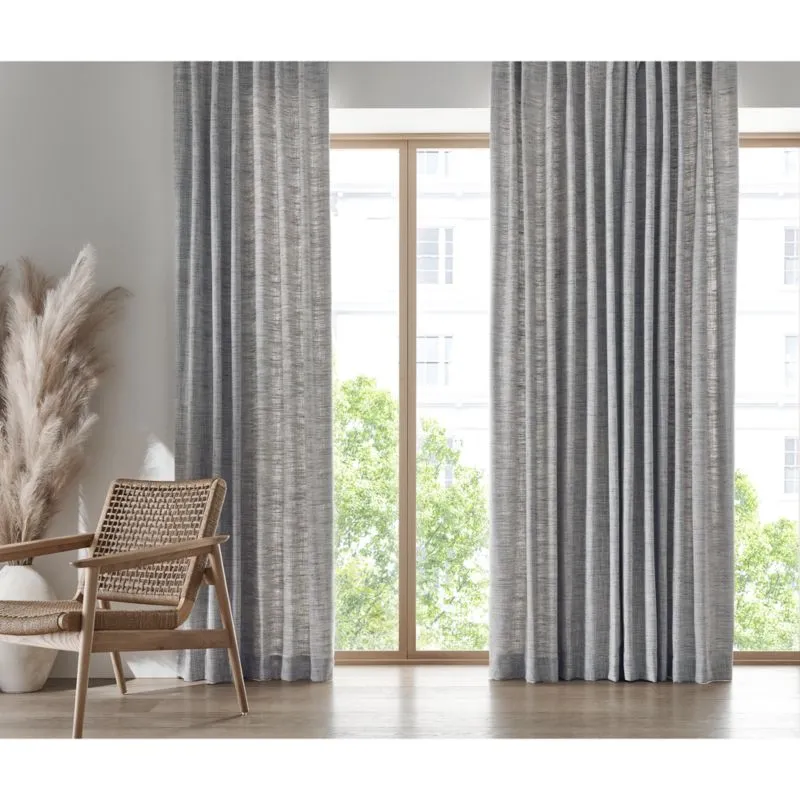 Reid Blue Recycled Fiber Blackout Window Curtain Panel 52"x84"
