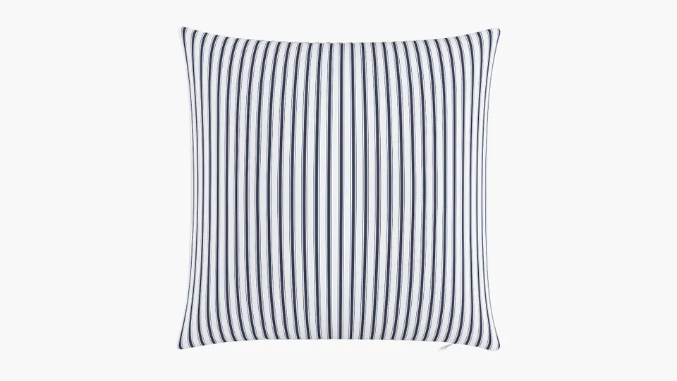 Outdoor 20" Throw Pillow, Navy Classic Ticking Stripe, 20" x 20"