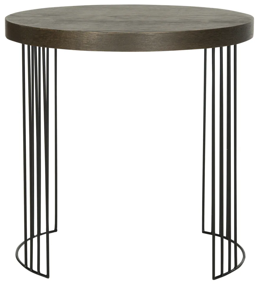 Kelly Mid Century Scandinavian Wood Side Table - Dark Brown/Black