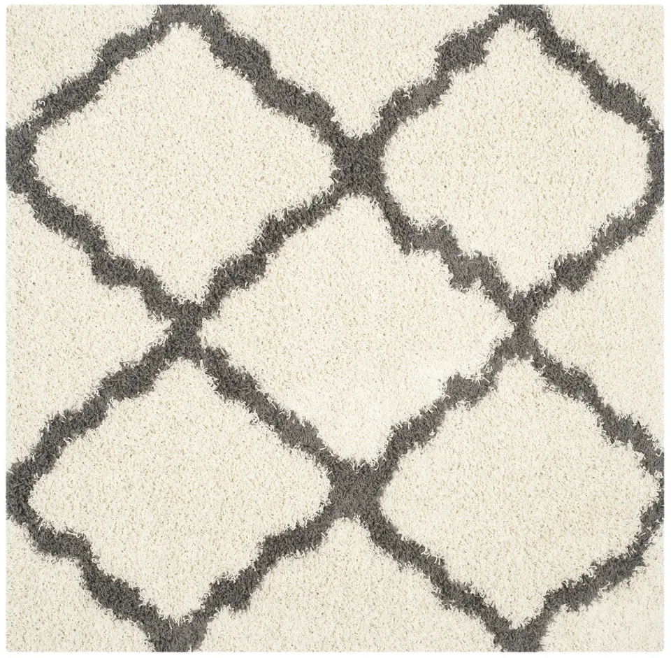 Arlo Home Woven Area Rug, SGD257H, Ivory/Dark Grey,  6' X 6' Square