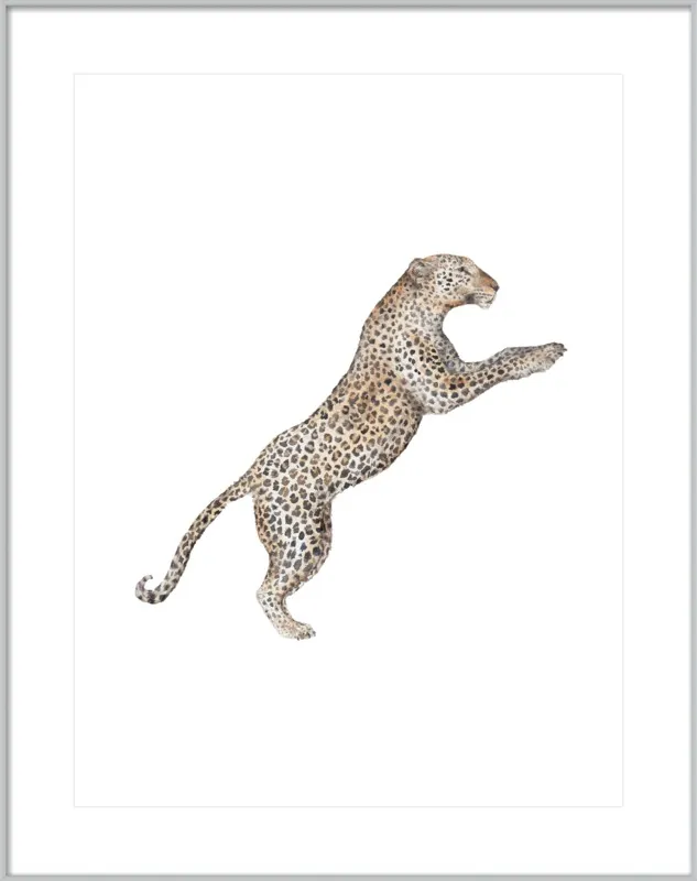 Leaping Leopard Watercolor by Lauren Rogoff for Artfully Walls