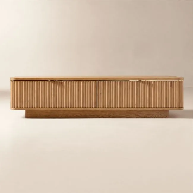 Davison 60" Rectangular Fluted Warm Oak Coffee Table