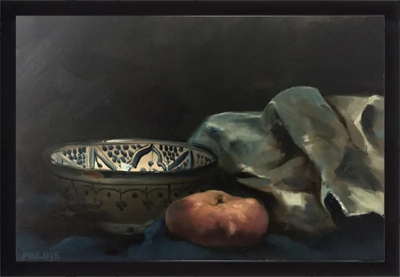 Wild peach with a painting rag by Philine van der Vegte for Artfully Walls