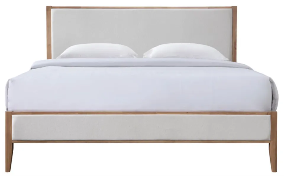 Giuliano Channel Tufted Bed - Ivory / Natural