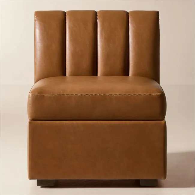 Duncan Brown Leather Single Dining Banquette