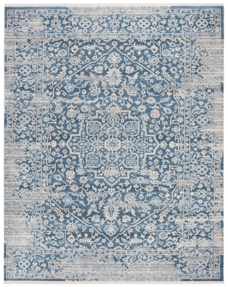 Arlo Home Woven Area Rug, VTP484M, Blue/Ivory,  8' X 10'