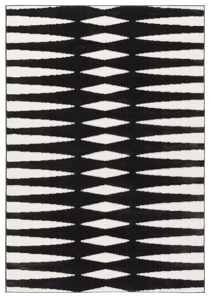 Nikki Chu by Apyre CNU01 Geometric Black and White Area Rug (10'6"x14')